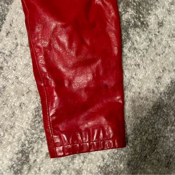 Red leather jacket size S - Picture 3 of 11